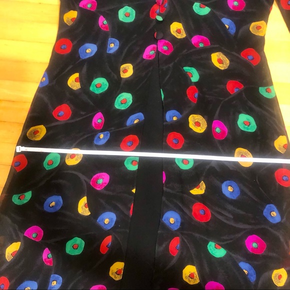 Akris Dress Silk Printed Layer Buttons Over Black-DESIGNER DEAL ⭐️ - Picture 11 of 12